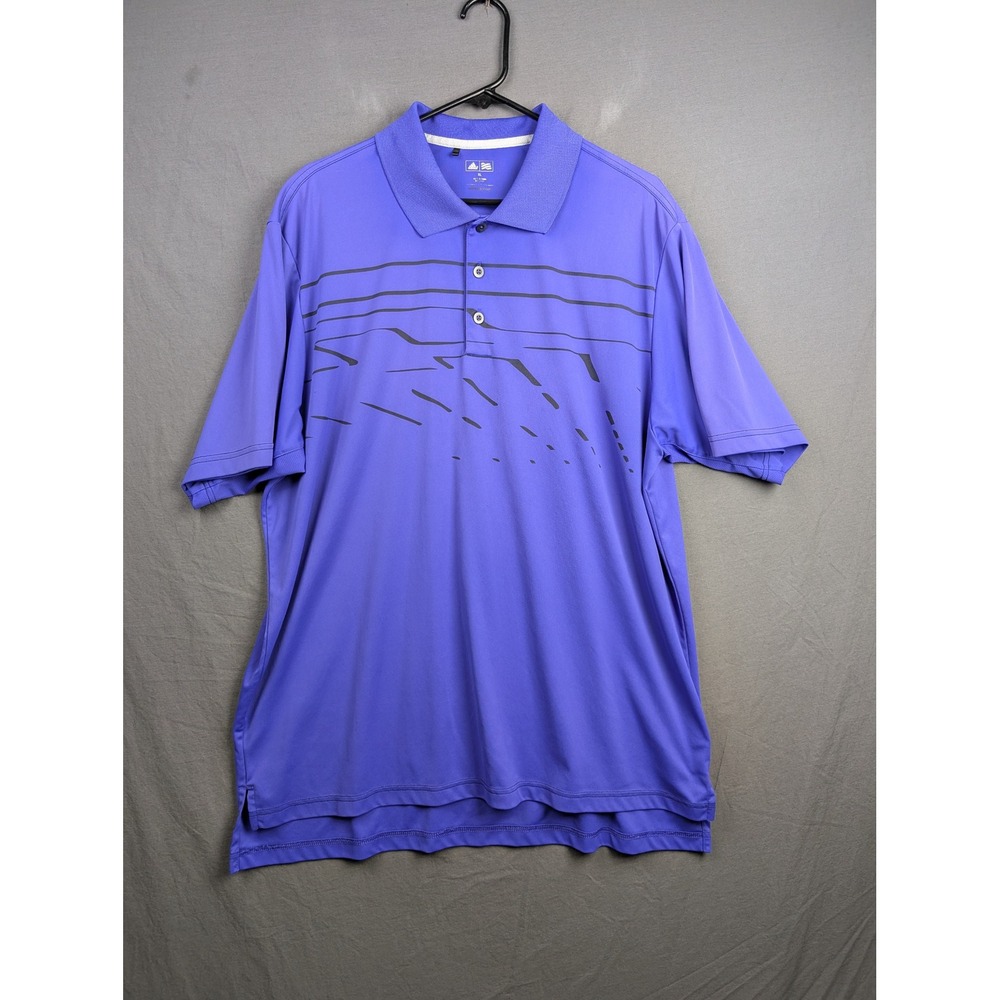 Adidas Mens Golf Polo Shirt XL‎ Purple Short Sleeve Climalite Graphic Print